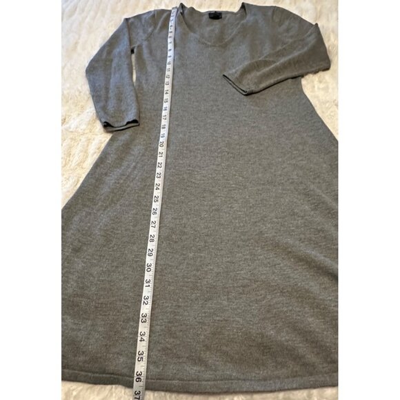 Worthington Gray V-neck A-Line Knit Dress Polyester Viscose Blend Women's Size S - Picture 7 of 15